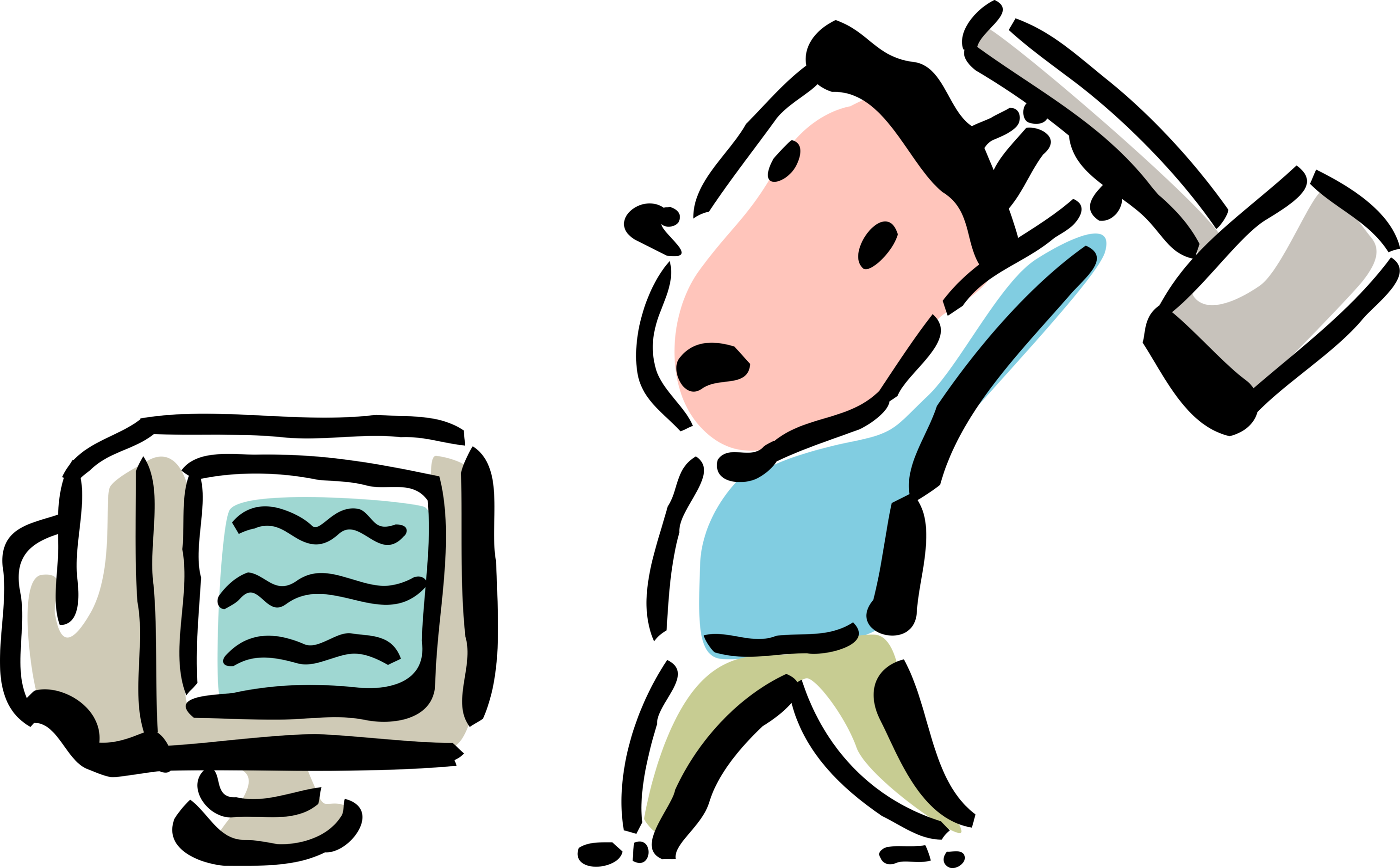 person swinging hammer at computer